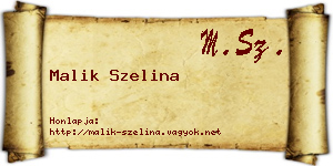 Malik Szelina névjegykártya